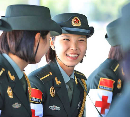 阅兵中的最美中国女兵